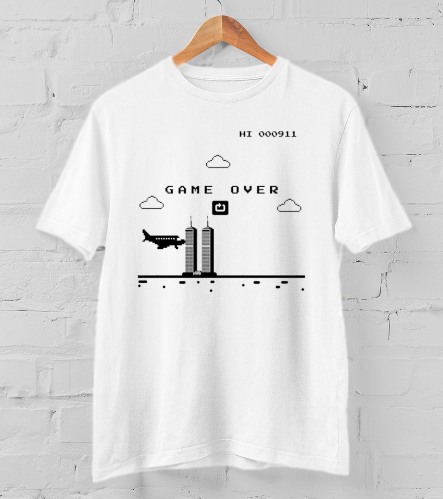 Game Over Hi 000911 Pixel 911 Twin Towers T-Shirt