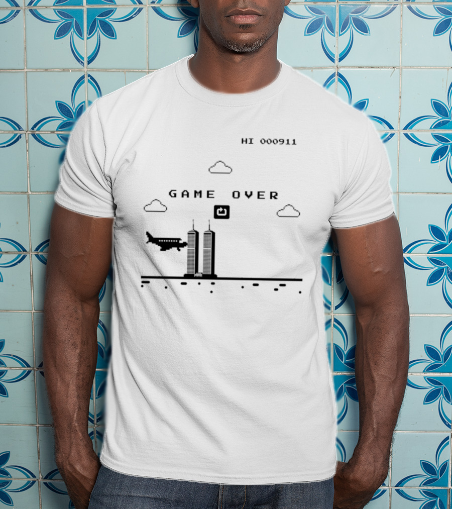 Game Over Hi 000911 Pixel 911 Twin Towers T-Shirt