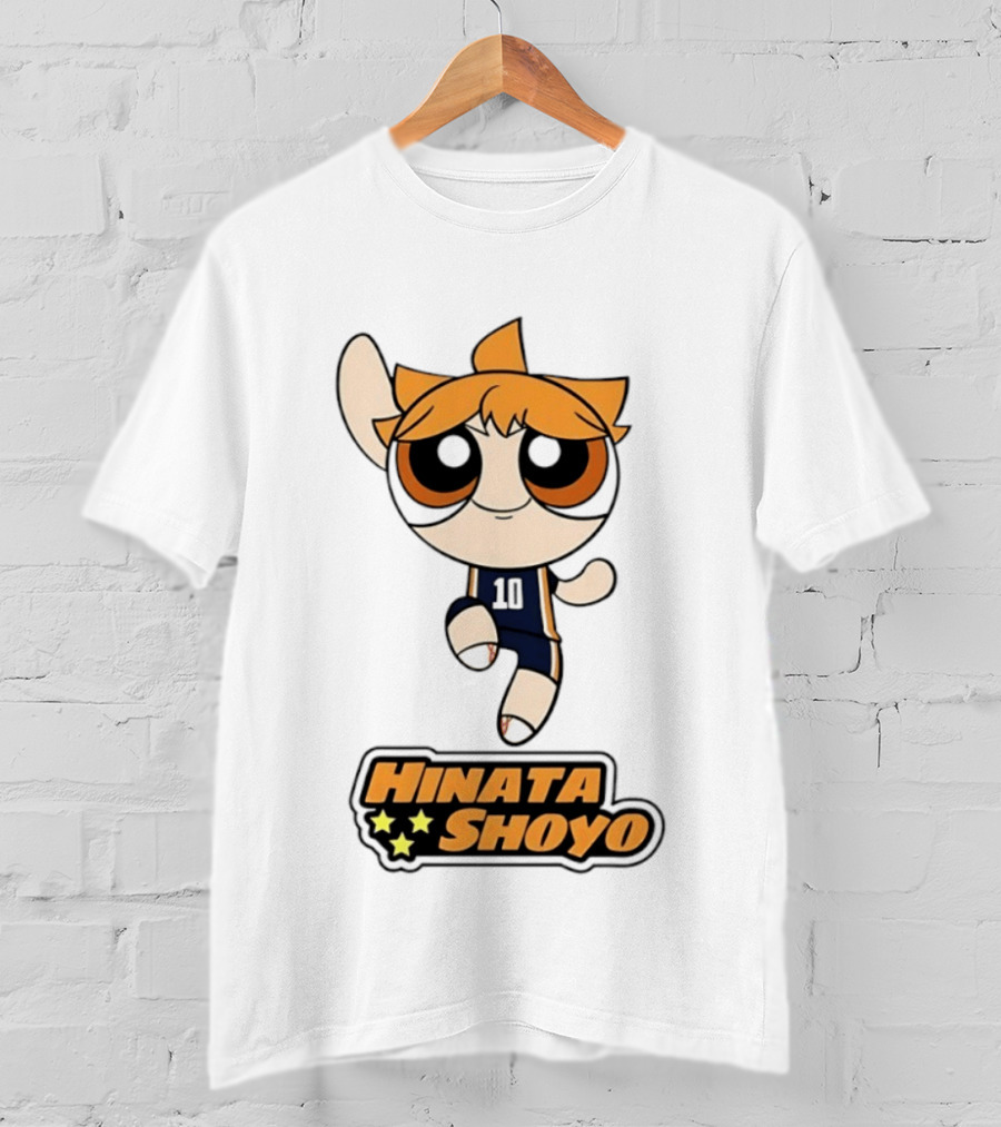 Hinata Shoyo Haikyuu Powerpuff Girls Crossover Anime Volleyball Player T-Shirt