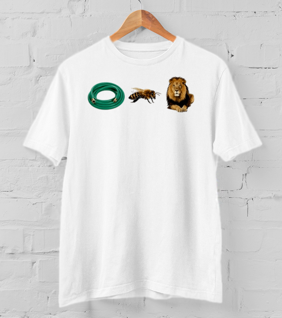Hose Bee Lion Rebus Wordplay Pun Gardening Humor T-Shirt
