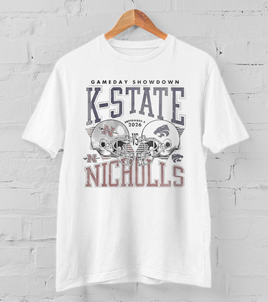 K State Gameday Showdown 2026 Vs Nicholls Helmets T-Shirt