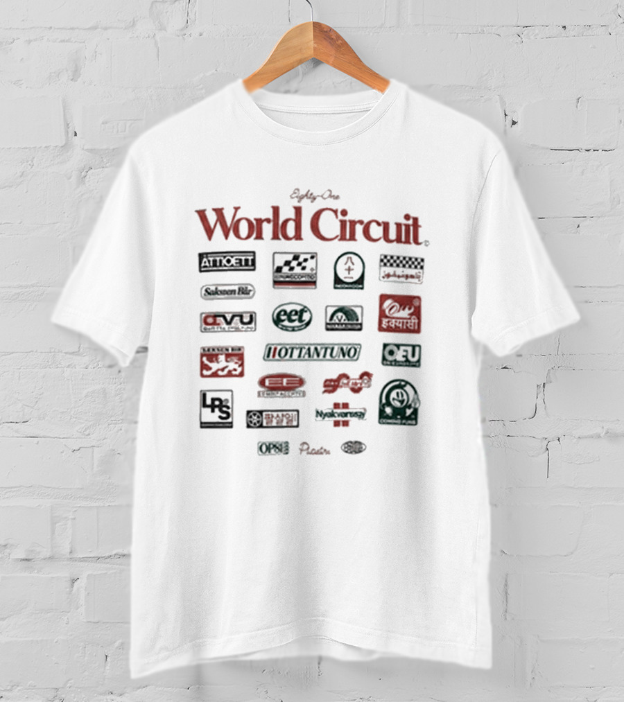 Racing Eighty One World Circuit Motorsport Track Icons Collection T-Shirt