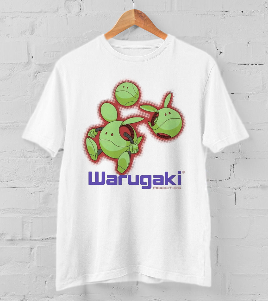 Warugaki Robotics Green Robot Trio Cartoon T-Shirt