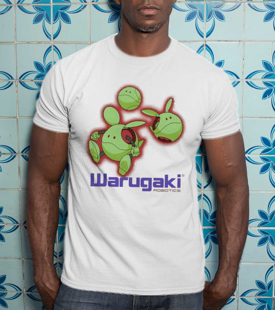 Warugaki Robotics Green Robot Trio Cartoon T-Shirt