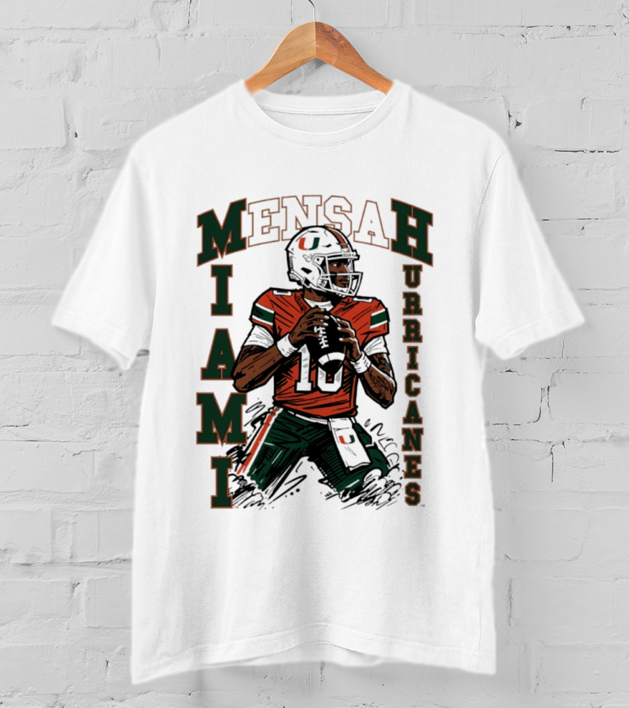 Mensah Miami Hurricanes NCAA Football Player 18 T-Shirt