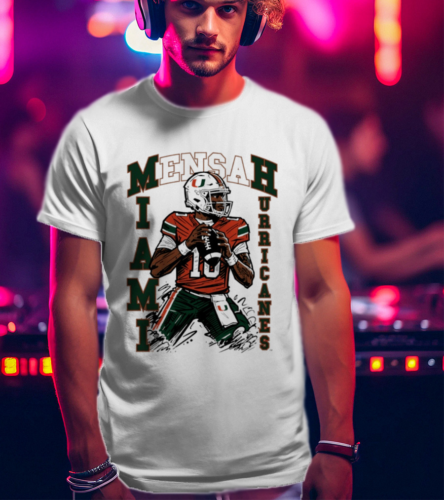 Mensah Miami Hurricanes NCAA Football Player 18 T-Shirt