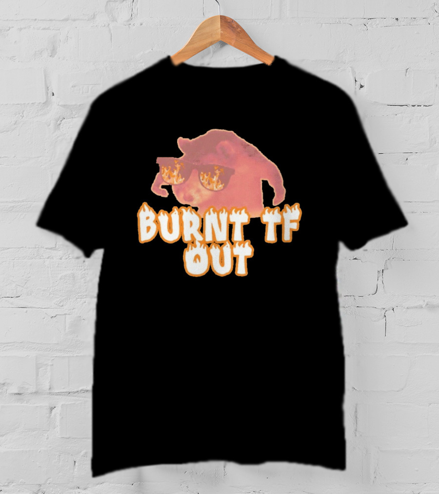 Burnt TF Out Flaming Sunglasses Meme Cat T-Shirt