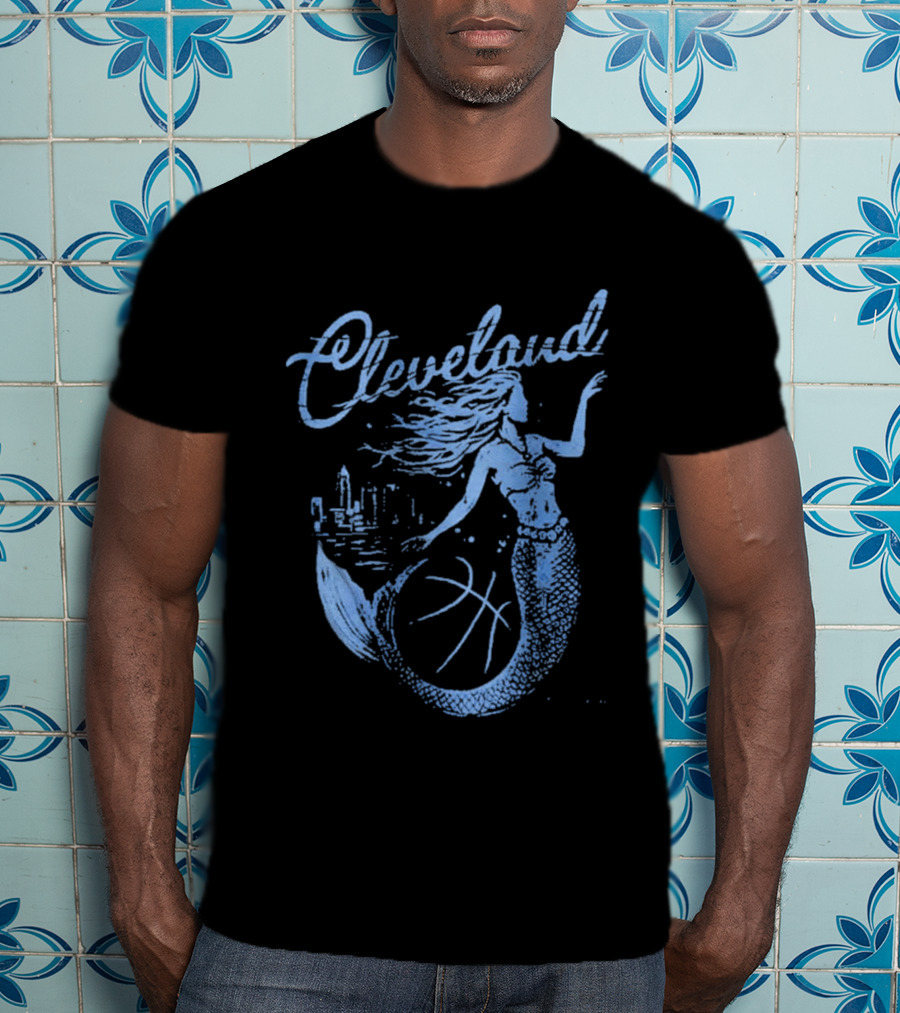 Cleveland Mermaid Cityscape Basketball T-Shirt
