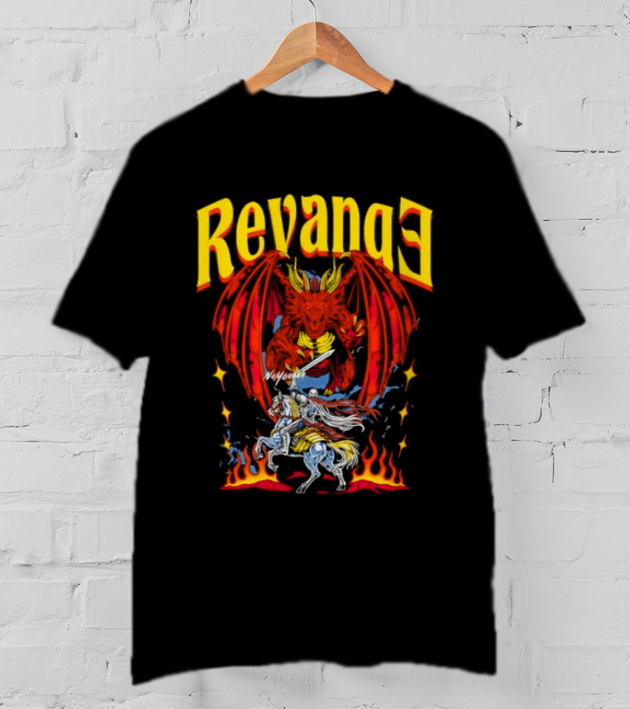 Revenge Dragon Knight Sword Fire Fantasy T-Shirt