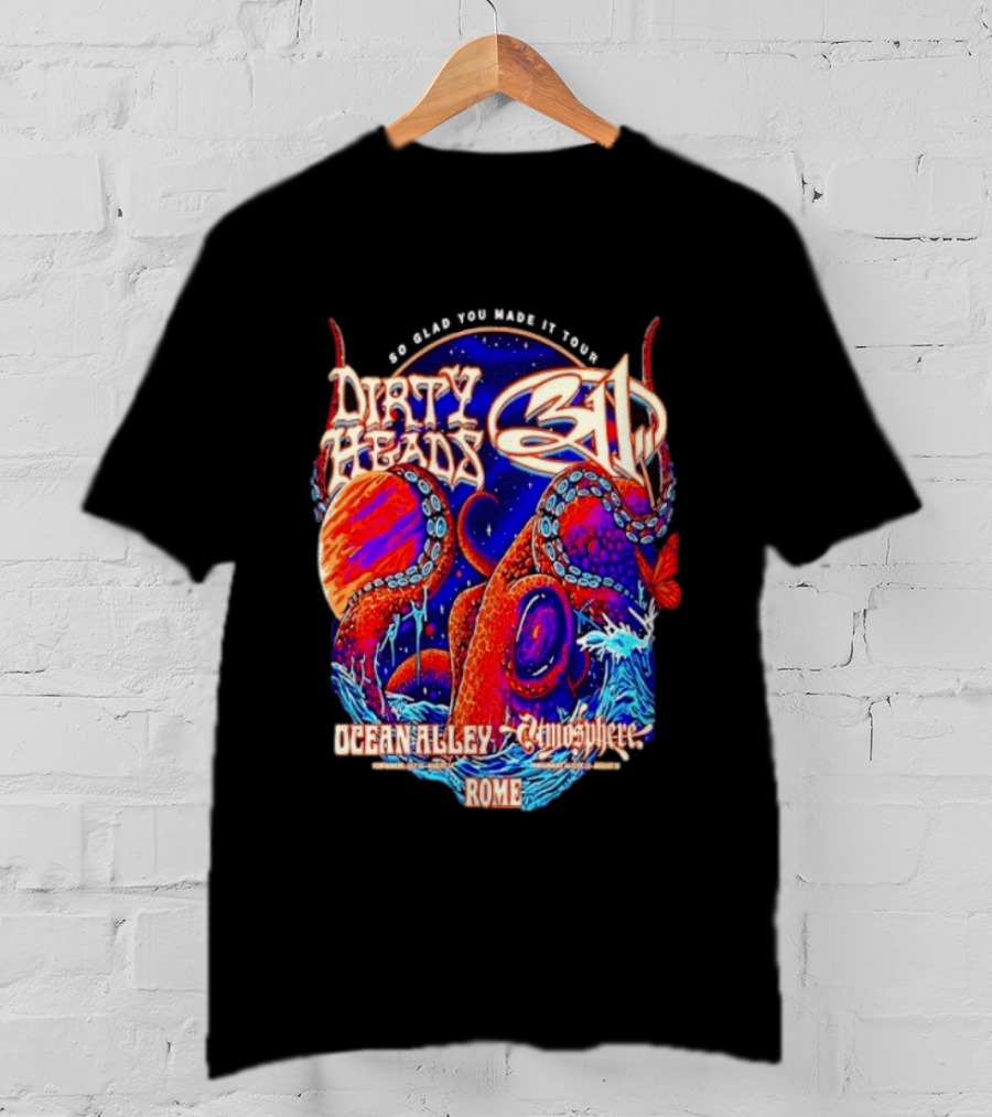 Dirty Heads 311 So Glad You Made It Tour Ocean Alley Atmosphere Rome Octopus T-Shirt