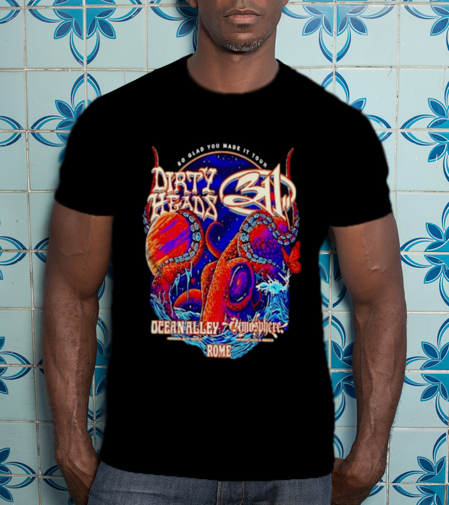 Dirty Heads 311 So Glad You Made It Tour Ocean Alley Atmosphere Rome Octopus T-Shirt