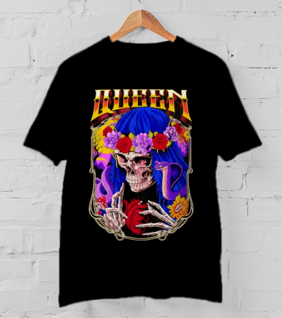 Til Death Skeleton Fiesta Cobra Floral Skeleton Tattoo T-Shirt