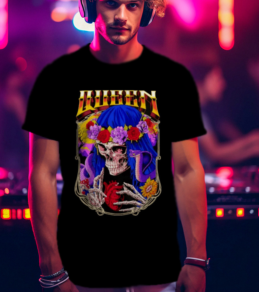 Til Death Skeleton Fiesta Cobra Floral Skeleton Tattoo T-Shirt