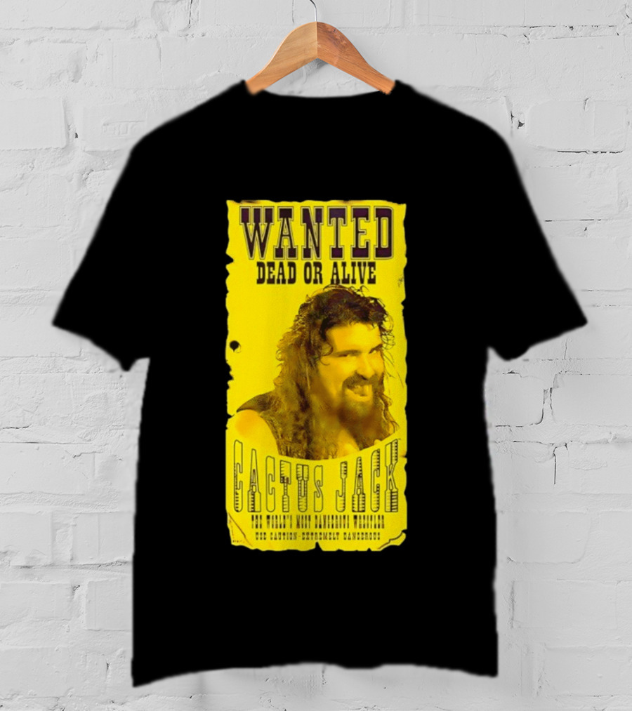 Jamie Hayter Iconic Cactus Jack Wanted Dead Or Alive Yellow T-Shirt