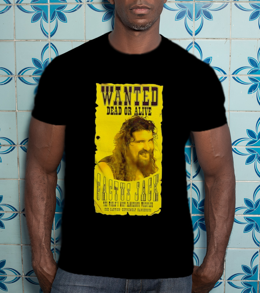 Jamie Hayter Iconic Cactus Jack Wanted Dead Or Alive Yellow T-Shirt