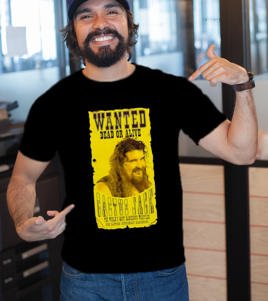 Jamie Hayter Iconic Cactus Jack Wanted Dead Or Alive Yellow T-Shirt