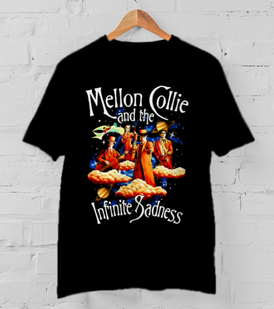 Mellon Collie And The Infinite Sadness Band Members With Surreal Clouds And Vibrant Splashes T-Shirt