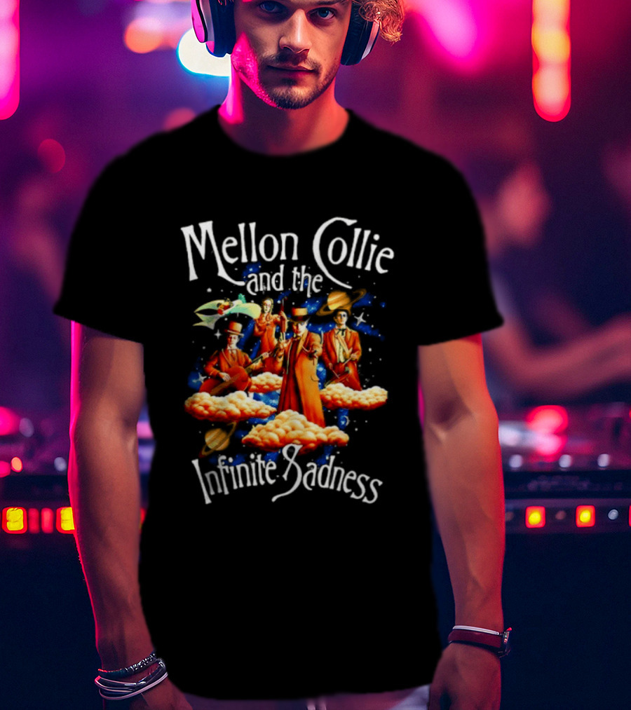 Mellon Collie And The Infinite Sadness Band Members With Surreal Clouds And Vibrant Splashes T-Shirt