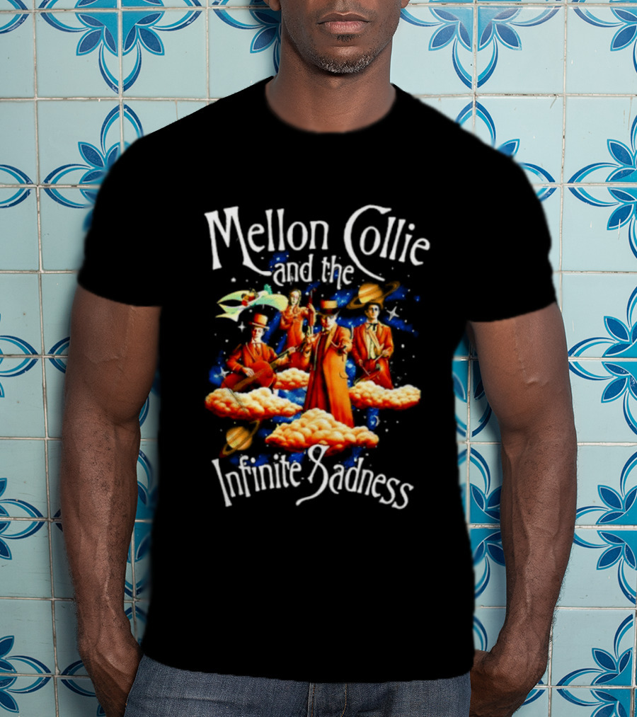 Mellon Collie And The Infinite Sadness Band Members With Surreal Clouds And Vibrant Splashes T-Shirt