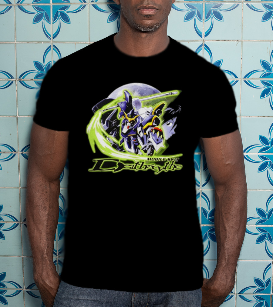 Mobile Suit Deathrythe Mecha Battle Moon Scene T-Shirt