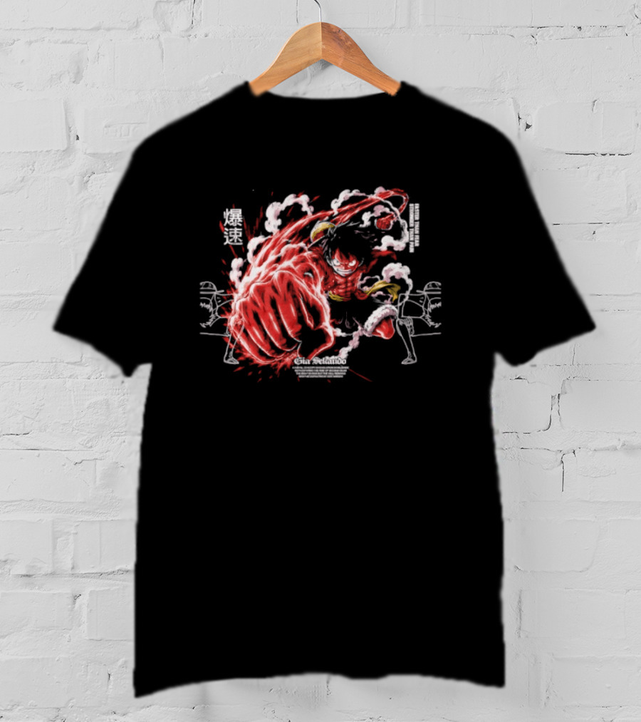 Monkey D. Luffy Faster Than Fear Stronger Than Pain Anime Gear Second Splash Attack T-Shirt