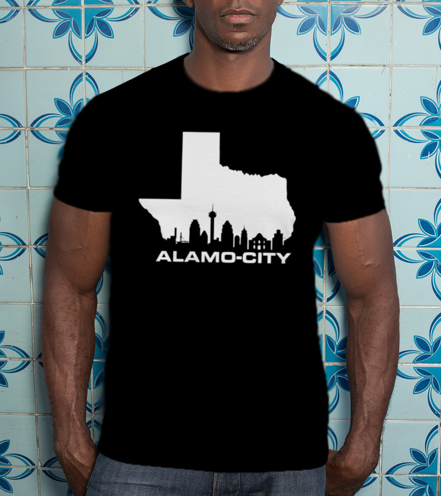 Alamo City San Antonio Skyline Texas Map T-Shirt
