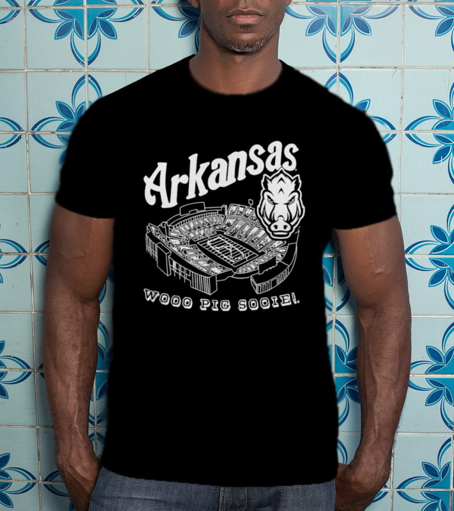 Arkansas Woo Pig Sooie Football Cardinal Stadium T-Shirt