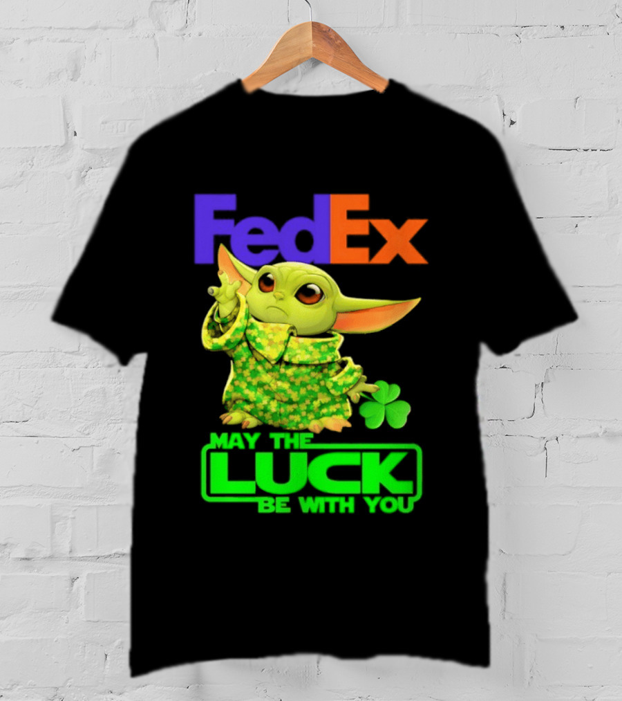 FedEx Baby Yoda May The Luck Be With You Clover T-Shirt