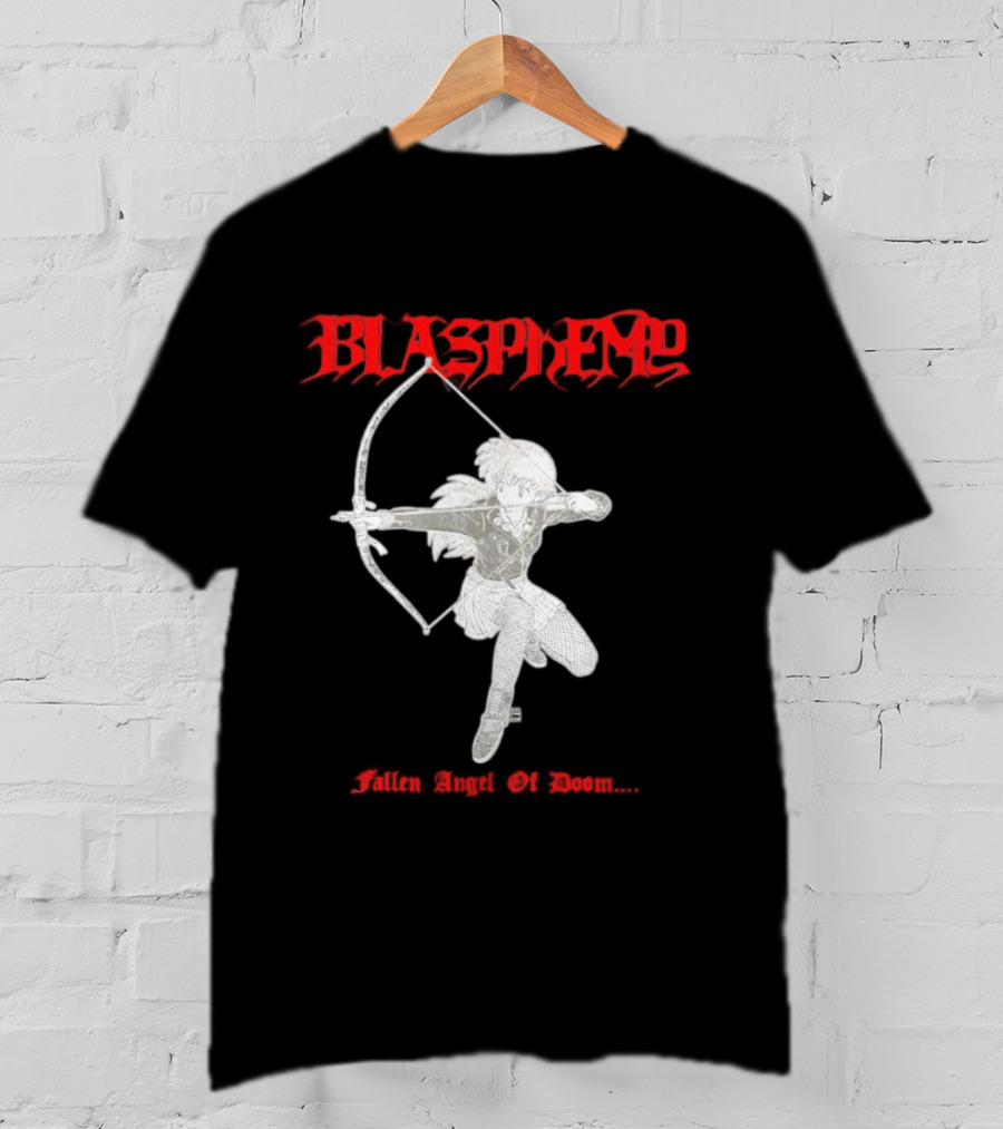Blasphemy Fallen Angel Of Doom Black Metal Anime Archer T-Shirt