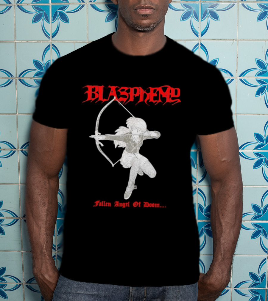 Blasphemy Fallen Angel Of Doom Black Metal Anime Archer T-Shirt