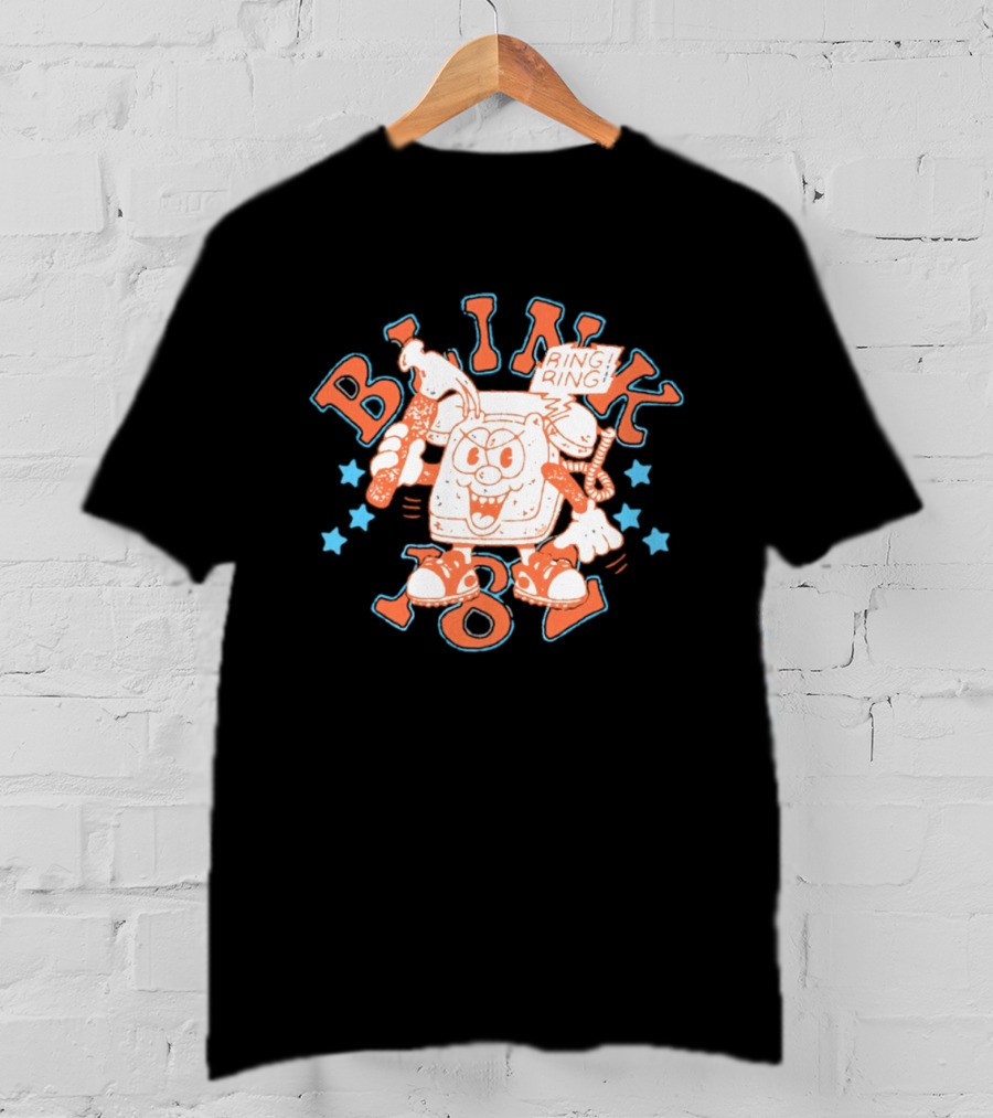 Blink 182 Ring Ring Cartoon Telephone Character With Stars T-Shirt