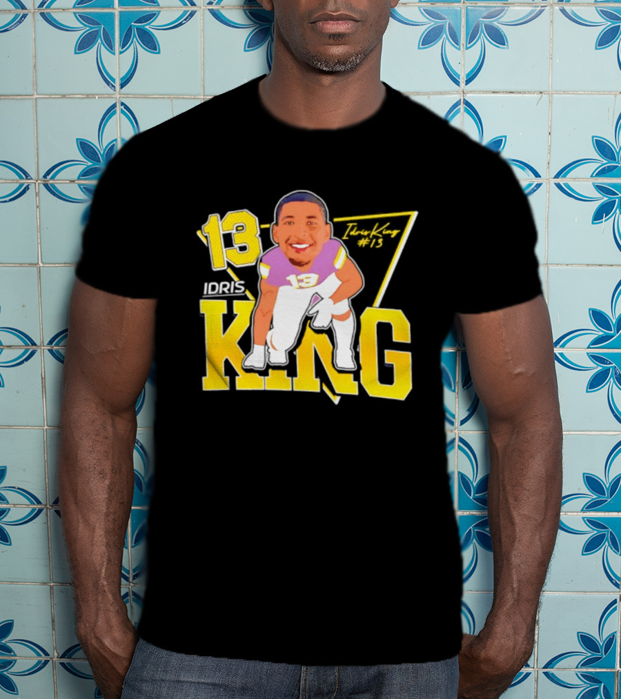 Idris King 13 Tennessee Tech Football Caricature T-Shirt