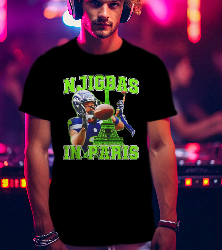 Seattle Seahawks Jaxon Smith Njigba Njigbas In Paris T-Shirt