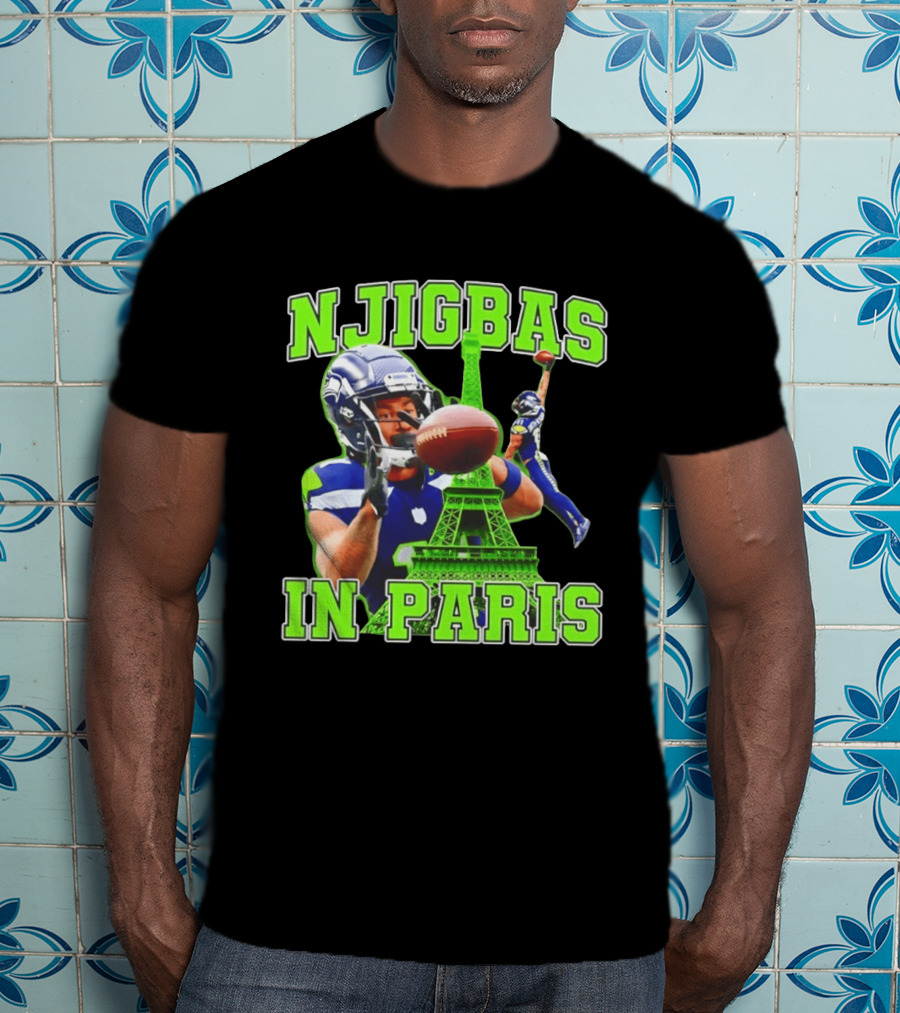 Seattle Seahawks Jaxon Smith Njigba Njigbas In Paris T-Shirt