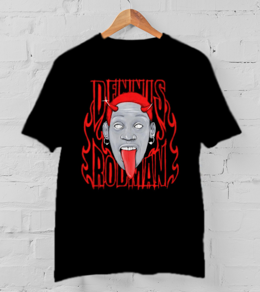 Dennis Rodman Devil Chicago Bulls NBA Head T-Shirt