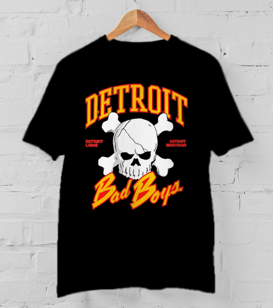 Detroit Lions Bad Boys Skull Detroit Michigan T-Shirt