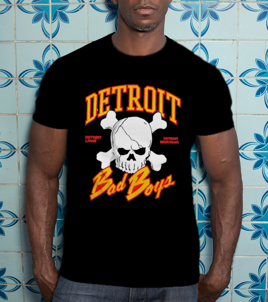 Detroit Lions Bad Boys Skull Detroit Michigan T-Shirt
