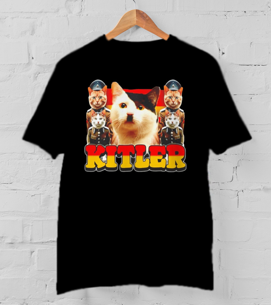 Kitler Meme Cat With German Flag And Cats In Uniforms T-Shirt