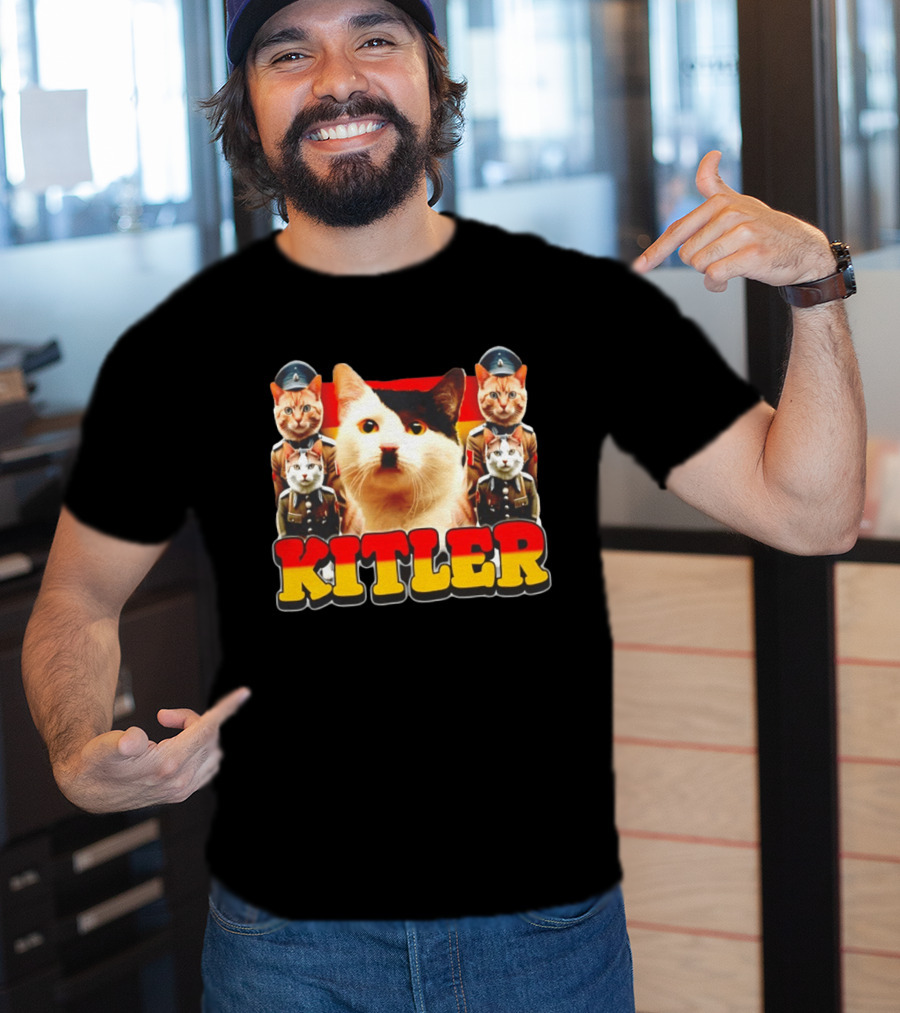 Kitler Meme Cat With German Flag And Cats In Uniforms T-Shirt