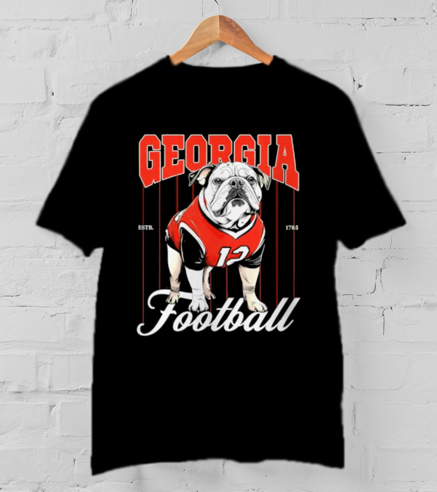 Georgia Bulldogs Football 1785 Bulldog Mascot Red Jersey T-Shirt