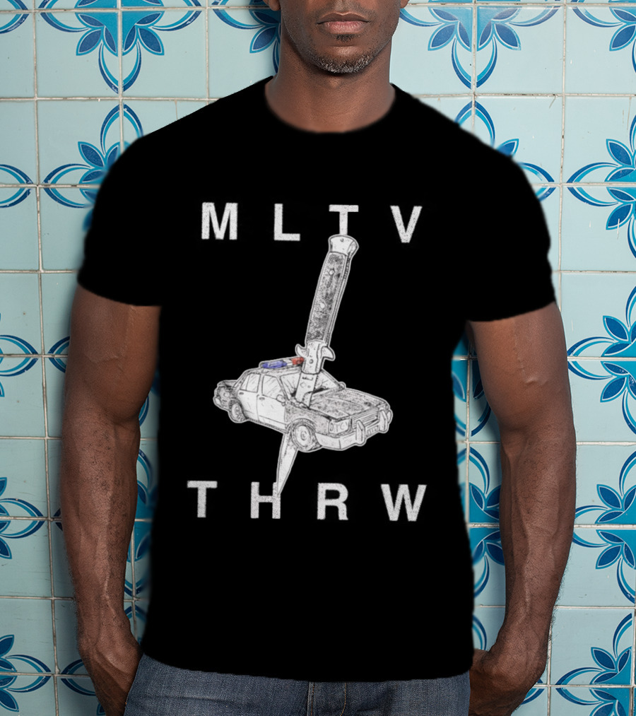 MLTV THRW Police Car Knife Punk T-Shirt