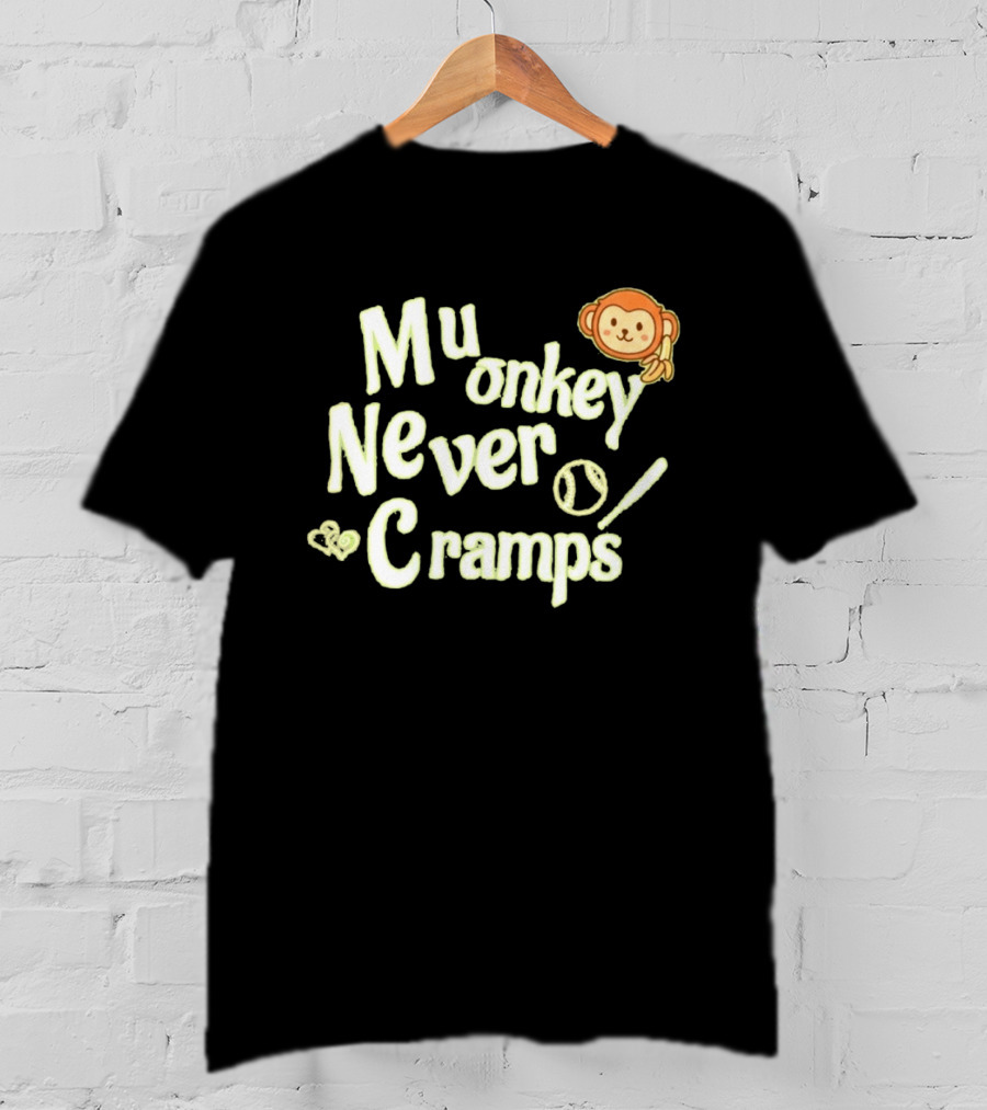 Mu Monkey Never Cramps Munenori Kawasaki Humor T-Shirt