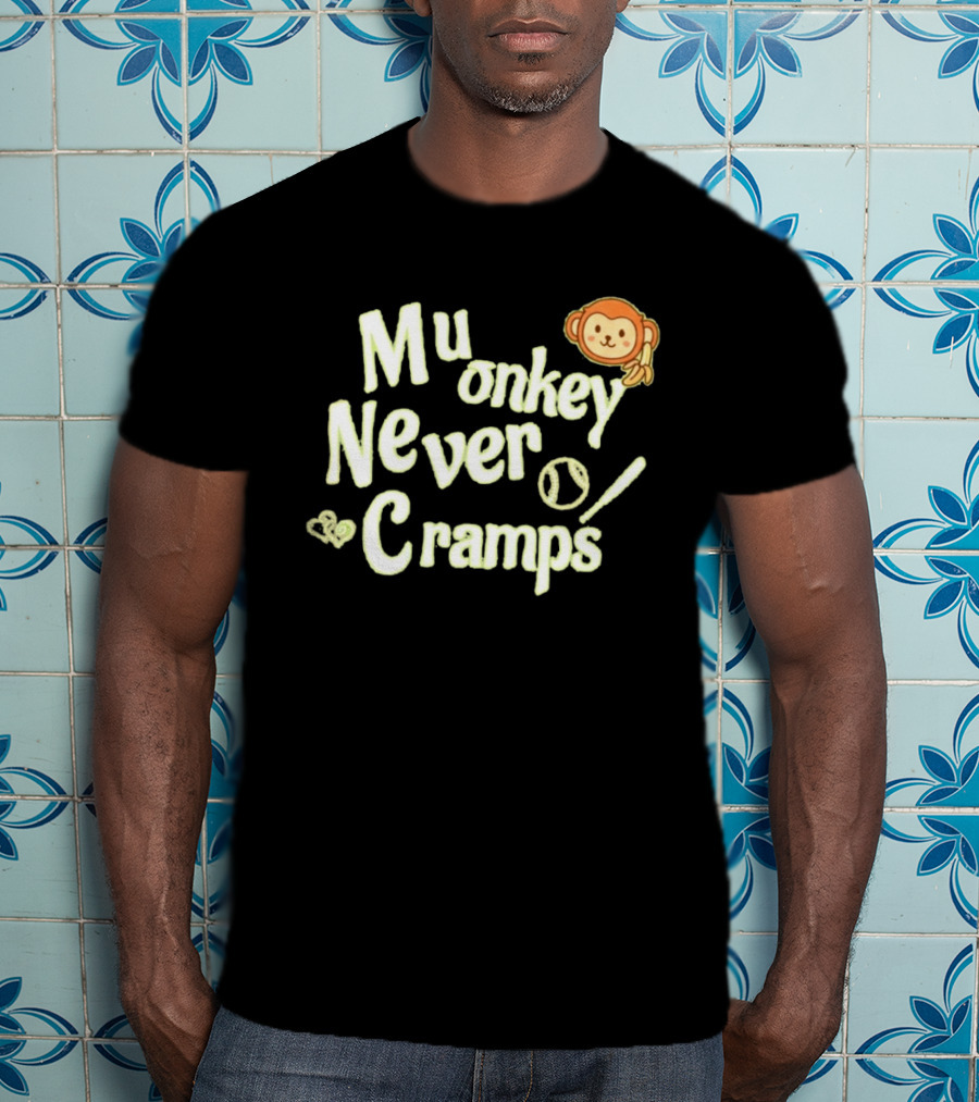 Mu Monkey Never Cramps Munenori Kawasaki Humor T-Shirt
