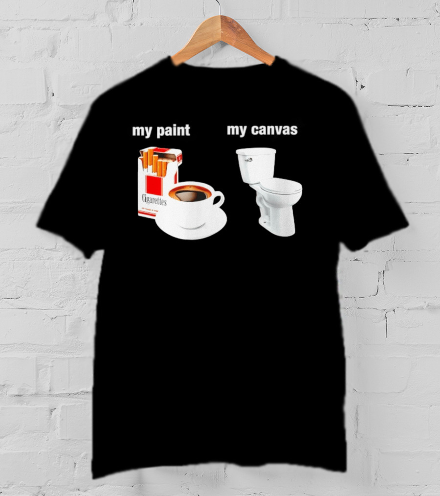 Cigarettes Coffee Toilet Funny Morning Routine T-Shirt