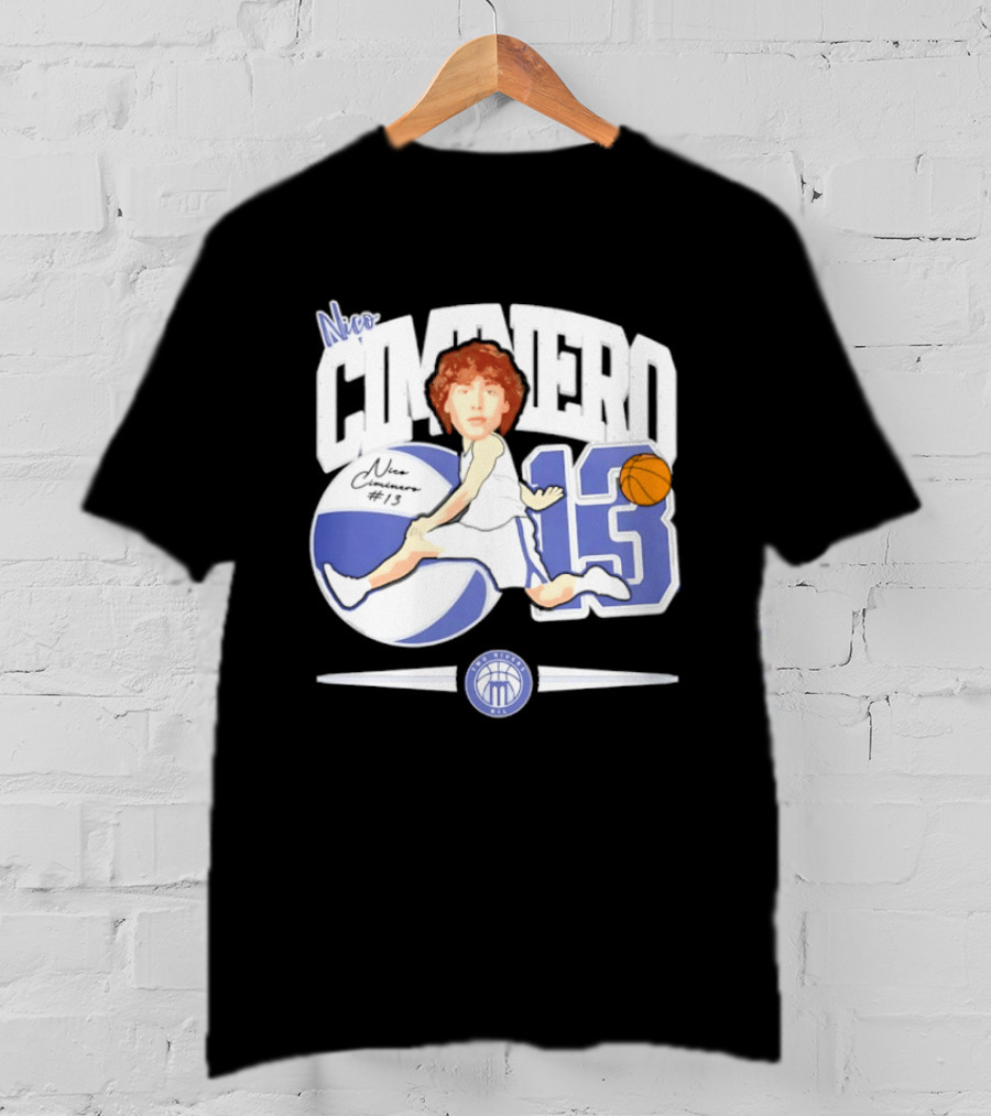 Nico Ciminero 13 Basketball Caricature Marietta College Athletics T-Shirt