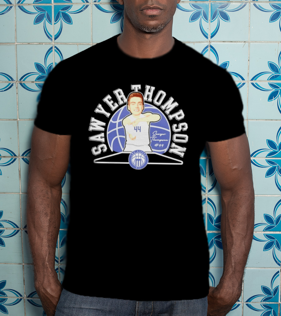 Sawyer Thompson 44 Marietta College Athletics Basketball Player Caricature T-Shirt