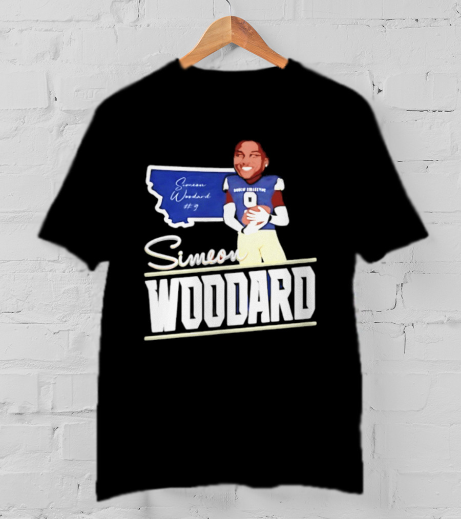 Simeon Woodard 9 Montana State Bobcats Football T-Shirt
