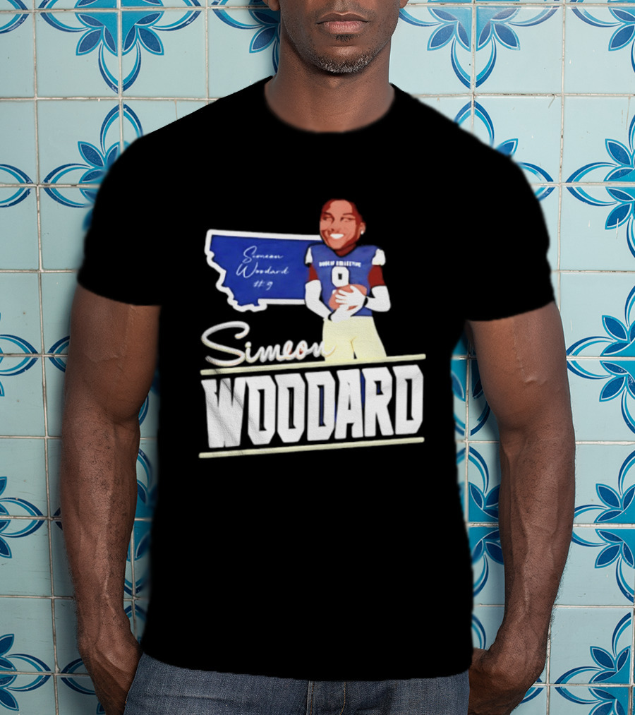 Simeon Woodard 9 Montana State Bobcats Football T-Shirt