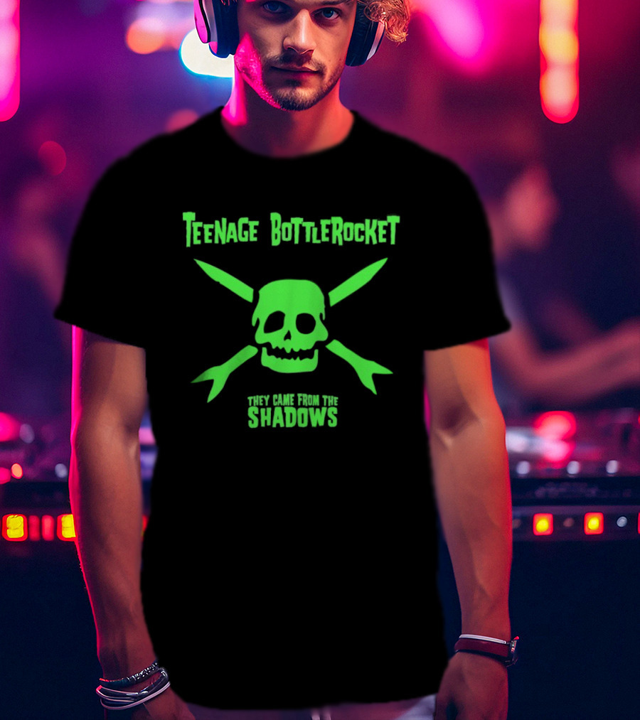 Teenage Bottlerocket Neon Skull Crossbones They Came From The Shadows T-Shirt