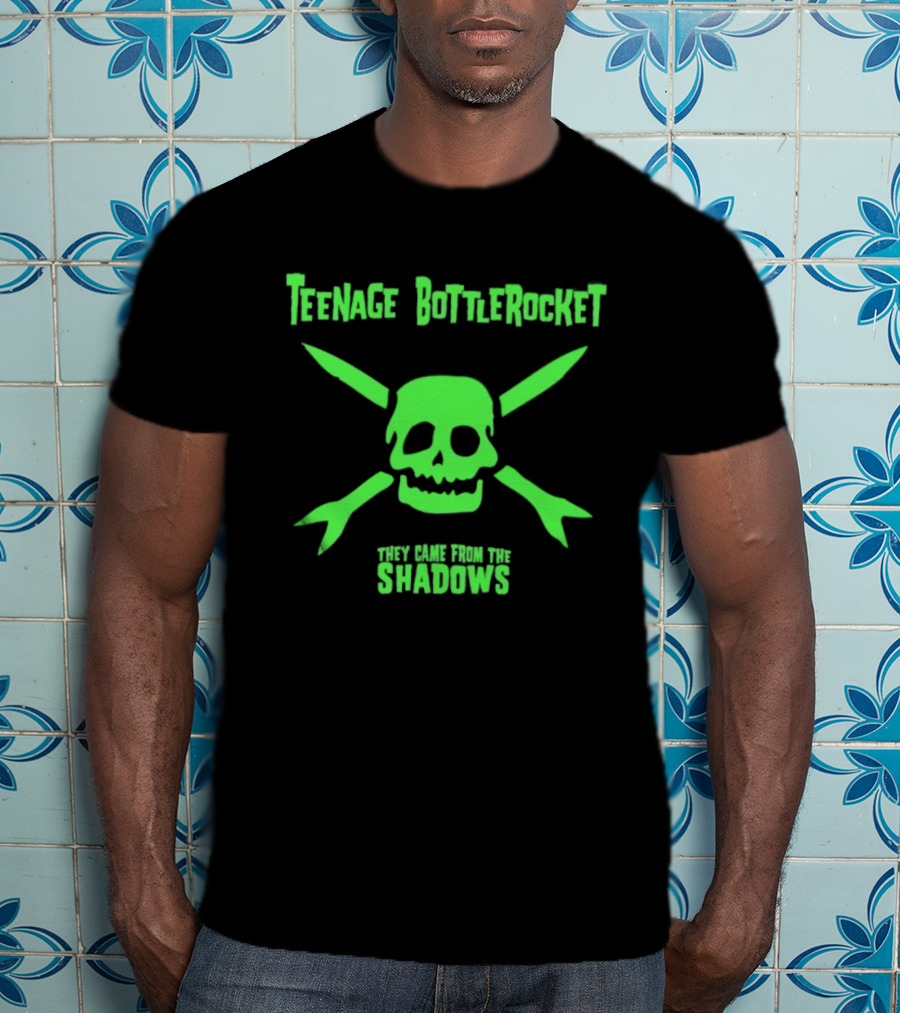 Teenage Bottlerocket Neon Skull Crossbones They Came From The Shadows T-Shirt